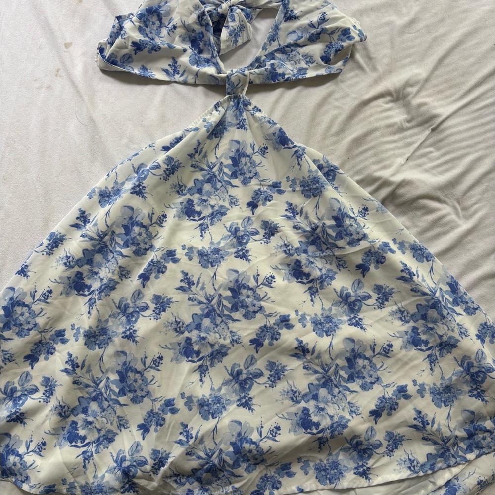 SHEIN Blue Floral Mini Dress